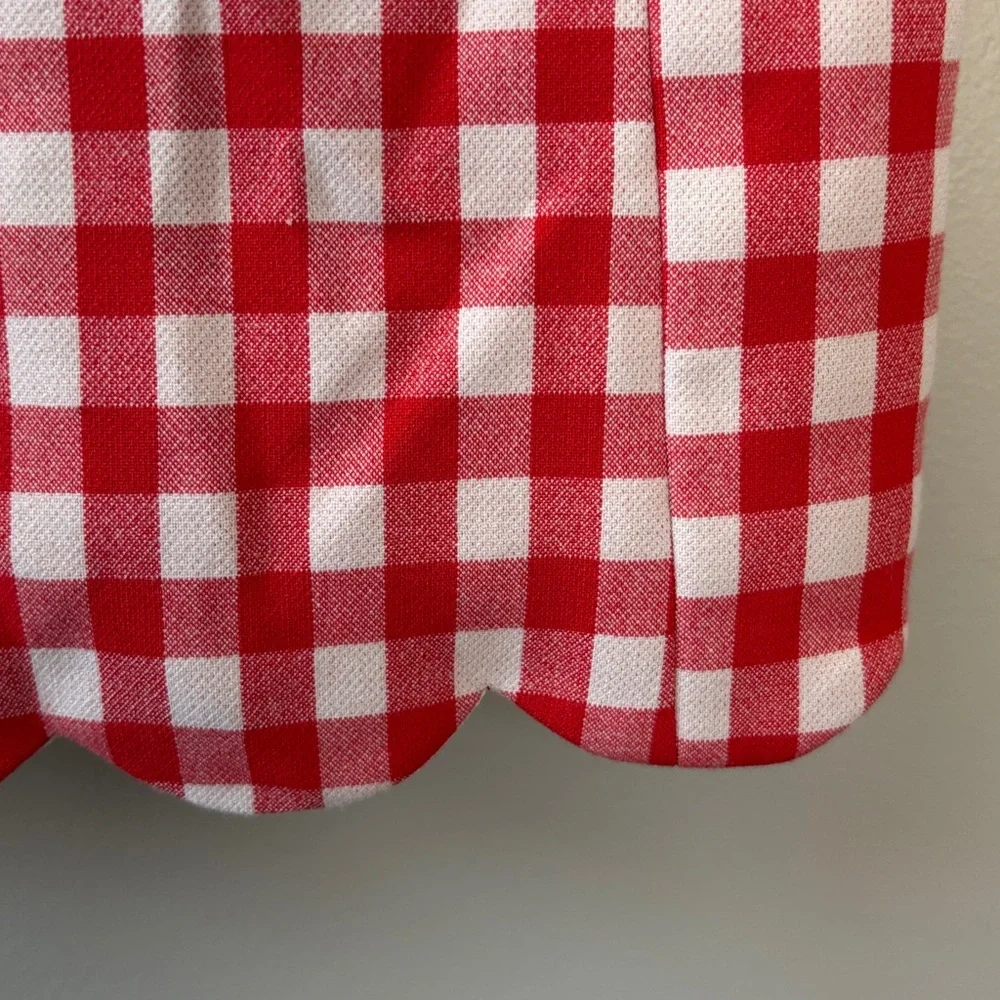 English‎ Factory Gingham Checked Mini Dress Size Small Red White Retro